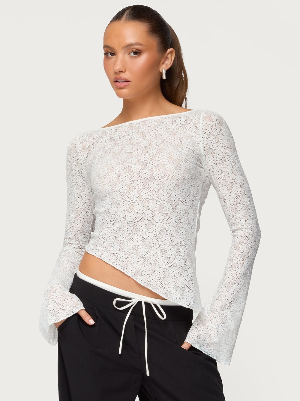 Edikted asymmetric lace top